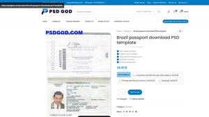 Brazil passport download PSD template