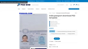 India passport download PSD template