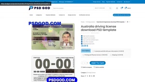 Australia driving license download PSD template