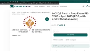 MCCQE Part I – Prep Exam PE-324B – April 2025 (PDF, with and
