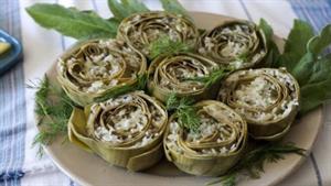 آشپزخونه خودمونی - طرز تهیه دلمه کنگر فرنگی
