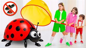 ماجراهای ایوا - اdوا و دوستانش در حال گرفتن حشرات غول پیکر 