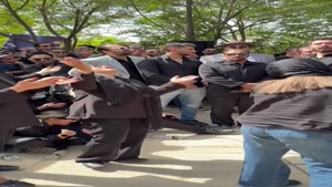 رقص و پایکوبی خواهران مرحوم امید جهان در روز تشییع 