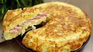 طرز تهیه کیک سیب زمینی با ژامبون و پنیر موزارلا