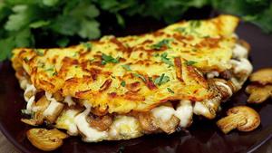 طرز تهیه پنکیک سیب زمینی و قارچ