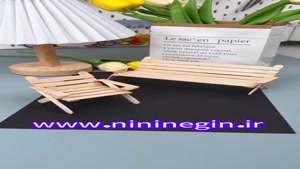 کاردستی صندلی چوبی زیبا