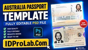 Download Australia Passport Template | Premium PSD Editable Photoshop