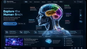 کانسپت وبسایت سه بعدی تعاملی NeuroVista