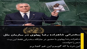 سخنرانی شاهزاده رضا پهلوی در سازمان ملل  